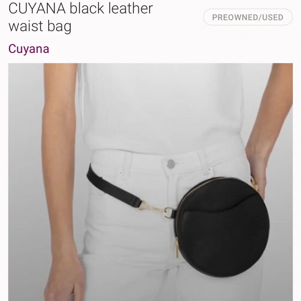Cuyana Mini Circle Belt Bag Adjustable Crossbody Shoulder XS/S Black EUC - Picture 1 of 11